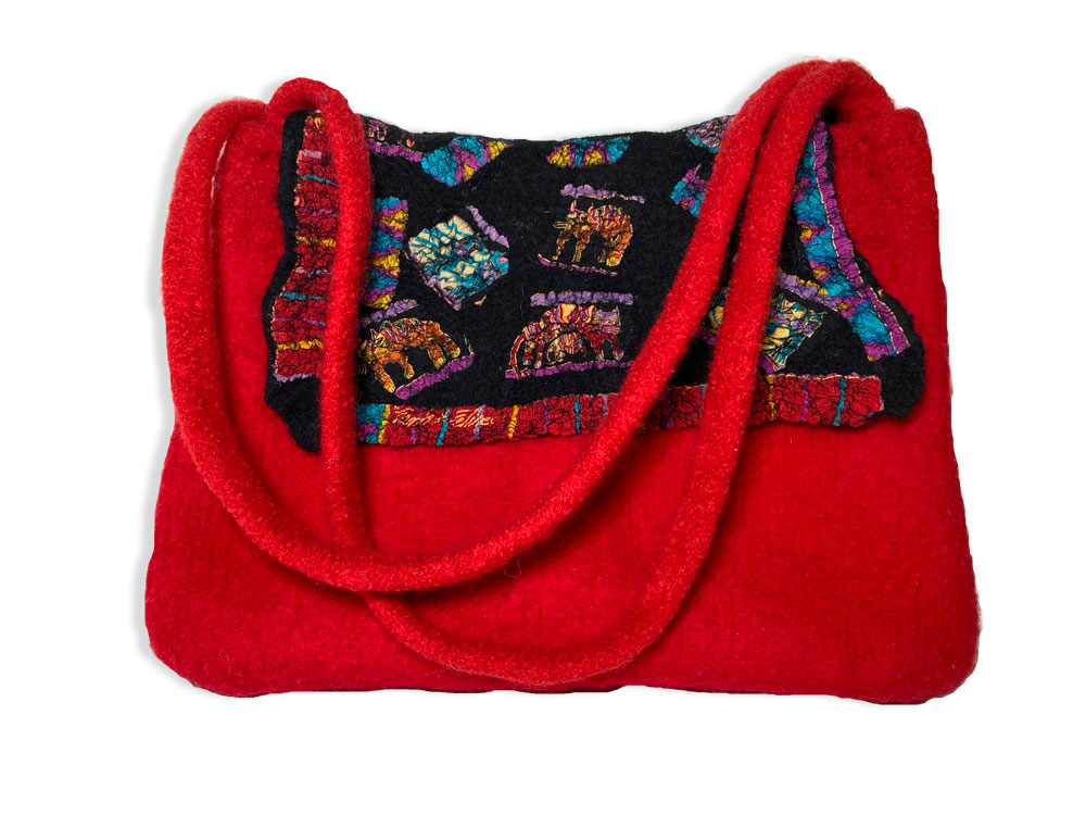 PURSE MADE OF WOOL FELT WITH ZIPPER/p pROUND SHAPE WITH